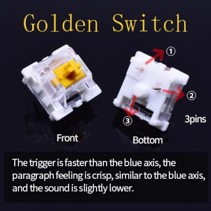 Outemu Switch for Keyboard 3Pin Dustproof Linear Tactile Clicky Silent