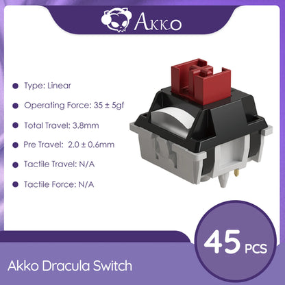 Akko Dracula Switch 35±5gf Linear Switch 5 Pins Hot swap Factory Lubed