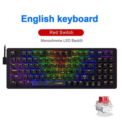 E-YOOSO Z94 USB Mechanical Gaming Keyboard Wired Monochrome Backlit 94