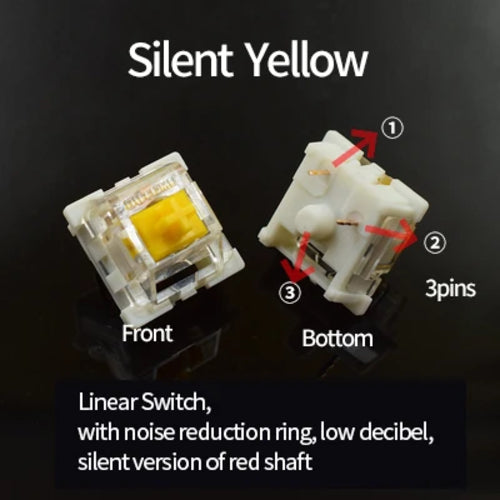 Outemu Switch for Keyboard 3Pin Dustproof Linear Tactile Clicky Silent