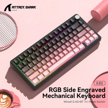 Attack Shark X85 2.4G Wireless Mechanical Keyboard,Bluetooth Tri-mode,
