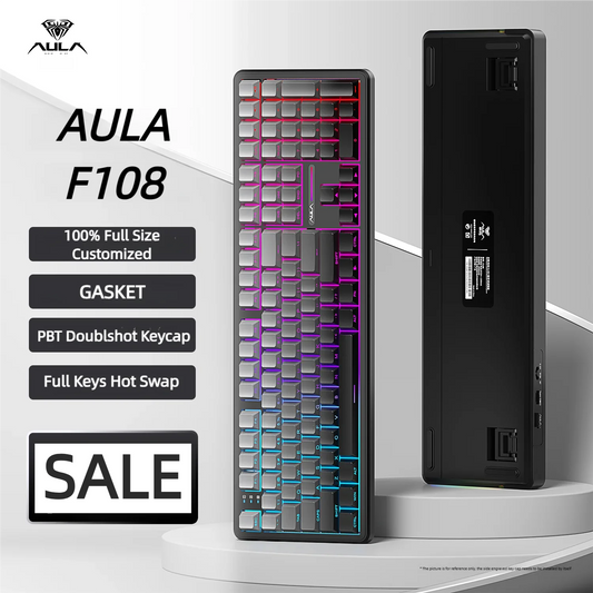 AULA F108 Keyboard 100% Layout 1K Polling Rate Mechanical Gaming