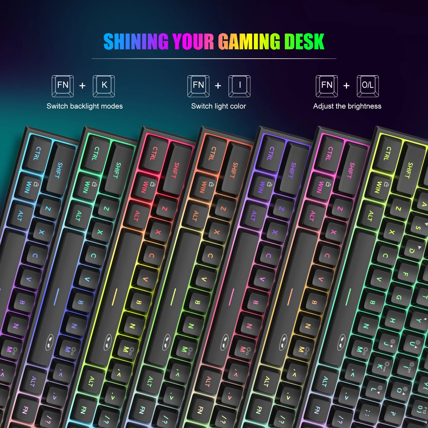 MageGee Mini 60% Gaming Keyboard, RGB Backlit 61 Key Ultra-Compact