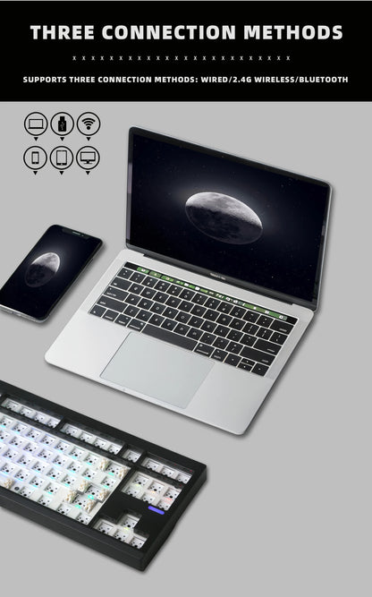 ZUOYA GMK87-L Mechanical Keyboard KIT 3-Mode Wireless Bluetooth Hot