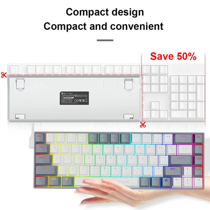 E-YOOSO Z686 RGB USB 60% Mini slim Mechanical Gaming Wired Keyboard