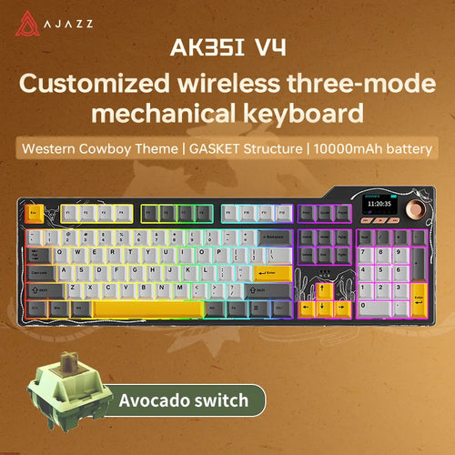 NEW Ajazz AK35I V3 MAX Tri-mode Wired Bluetooth Wireless Gaming