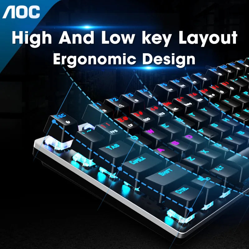GK410 104 Keys Metal Panel Mechanical Keyboard RGB Light green black