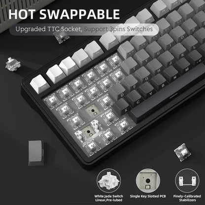 Attack Shark X85 2.4G Wireless Mechanical Keyboard,Bluetooth Tri-mode,