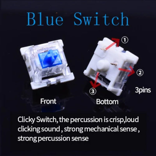 Outemu Switch for Keyboard 3Pin Dustproof Linear Tactile Clicky Silent