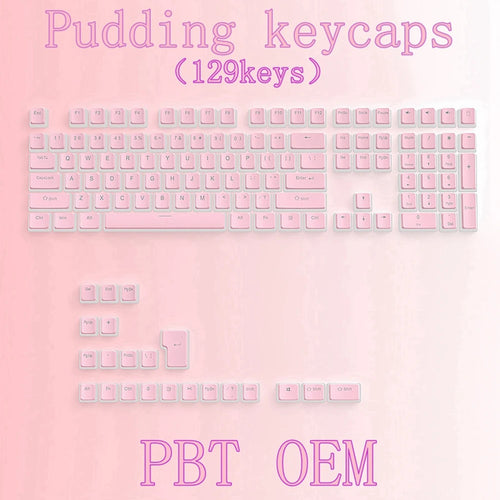 129Keys Keyboard Keycap OEM Profile PBT Material Key Cap for Mx Hot