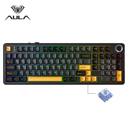 AULA F99PRO Gaming Mechanical Keyboard 99 Key Three Mode Wireless Hot