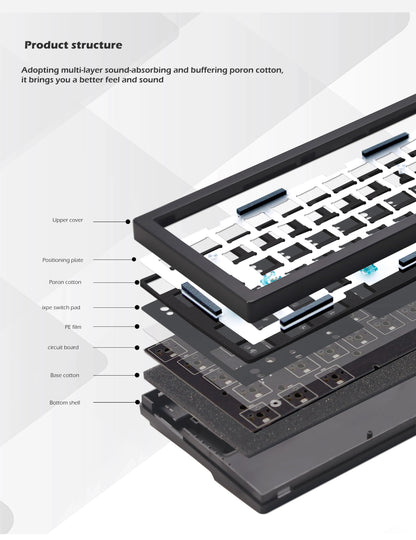 ZUOYA GMK67-S Gaming Mechanical Keyboard KIT Wireless Bluetooth