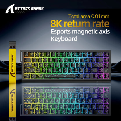 ATTACK SHARK X68HE Magnetic Keyboard Red Wired Mechanical for Pro