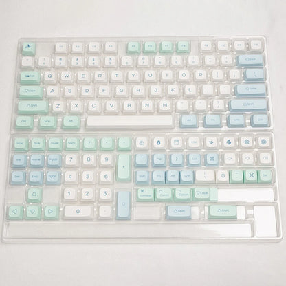 135 keys Ice Crystal Mint Keycaps Profile XDA PBT Dye-Sub Key Cap for