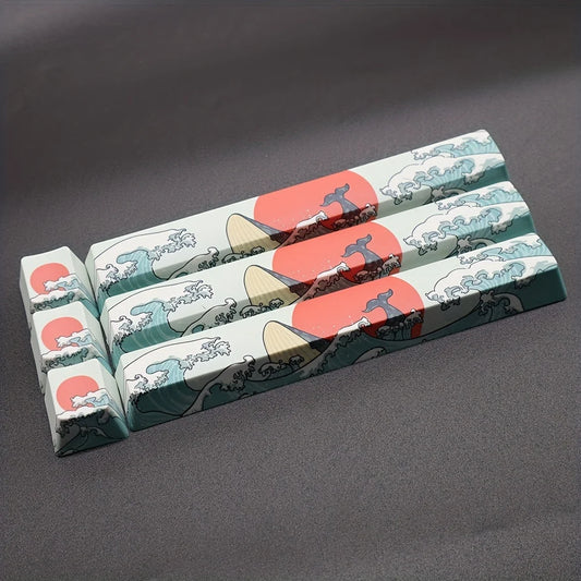 2 Pcs Esc + Space Bar Coral Sea Keycap OEM Height Pbt Cherry Sub -
