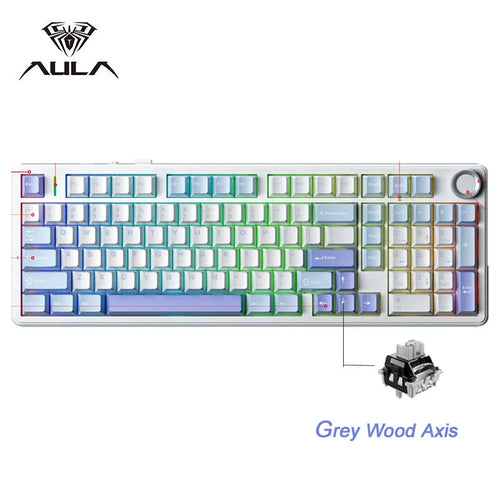 AULA F99PRO Gaming Mechanical Keyboard 99 Key Three Mode Wireless Hot