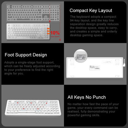 E-YOOSO Z94 USB Mechanical Gaming Keyboard Wired Monochrome Backlit 94