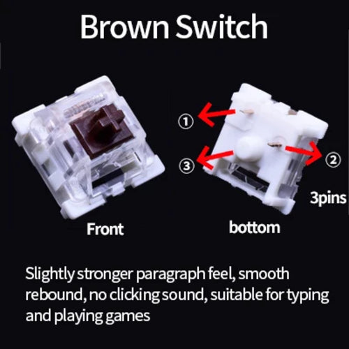 Outemu Switch for Keyboard 3Pin Dustproof Linear Tactile Clicky Silent