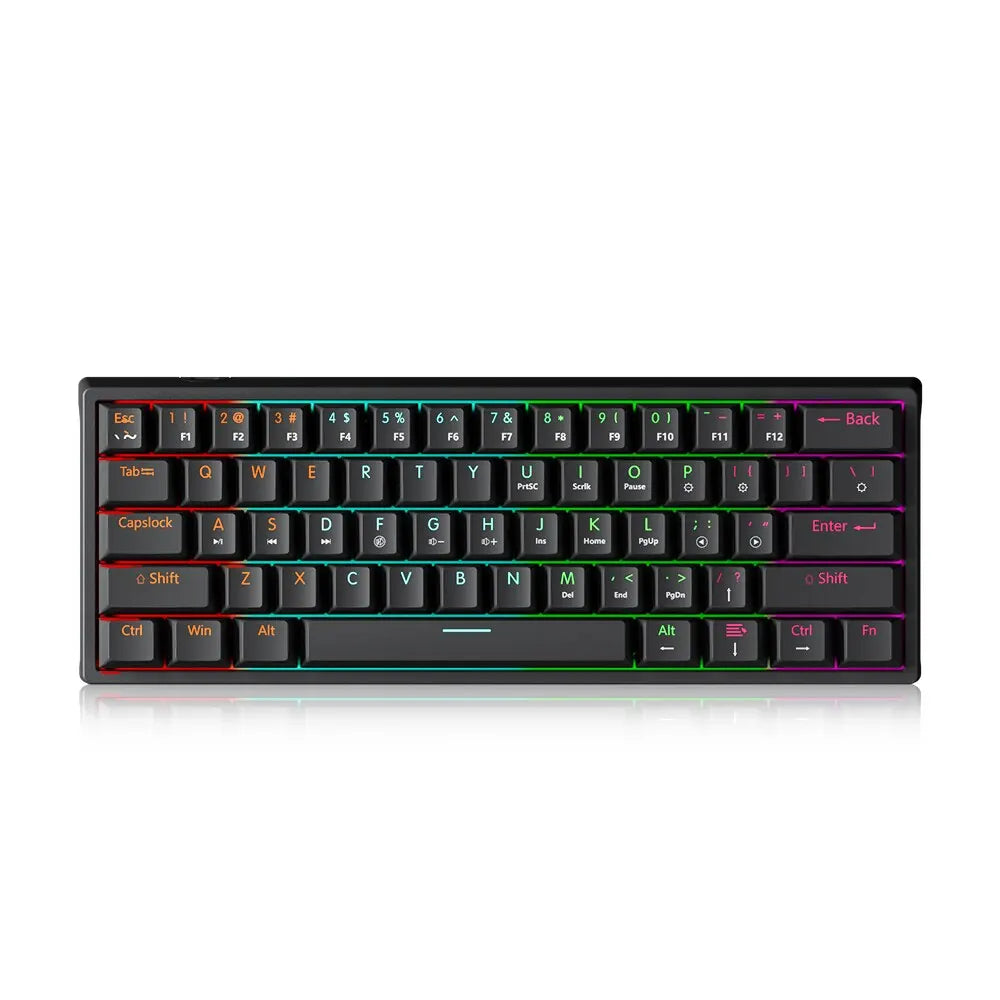 MUCAI MK61 USB Gaming Mechanical Keyboard 61 Keys Red Switch Wired