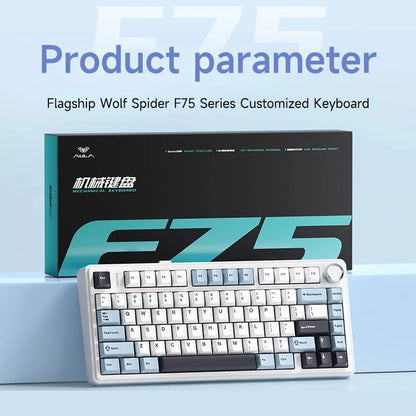 AULA F75 2.4G Wireless/Bluetooth/Wired Gaming Mechanical Keyboard RGB