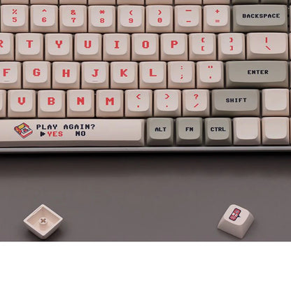 138 Keys Anime Retro Red And White Machine Keycaps