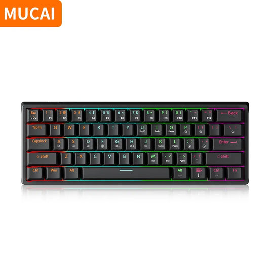 MUCAI MK61 USB Gaming Mechanical Keyboard 61 Keys Red Switch Wired