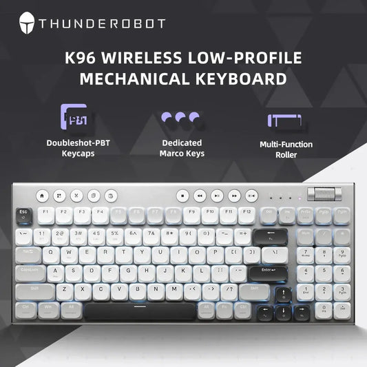 THUNDEROBOT K96 Wireless Mechanical Keyboard Low-profile Productivity