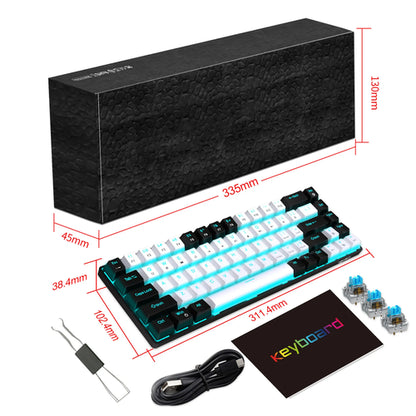 68 Keys Mechanical Keyboard Ergonomics RGB Backlit LED Hot Swappable