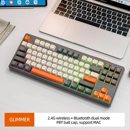 M87 Gaming Keyboard with Dual Mode Bluetooth 5.0 2.4Ghz Keyboard