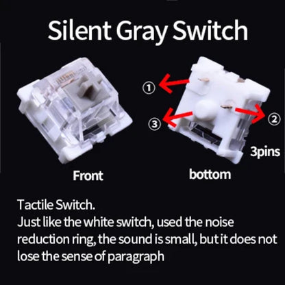 Outemu Switch for Keyboard 3Pin Dustproof Linear Tactile Clicky Silent