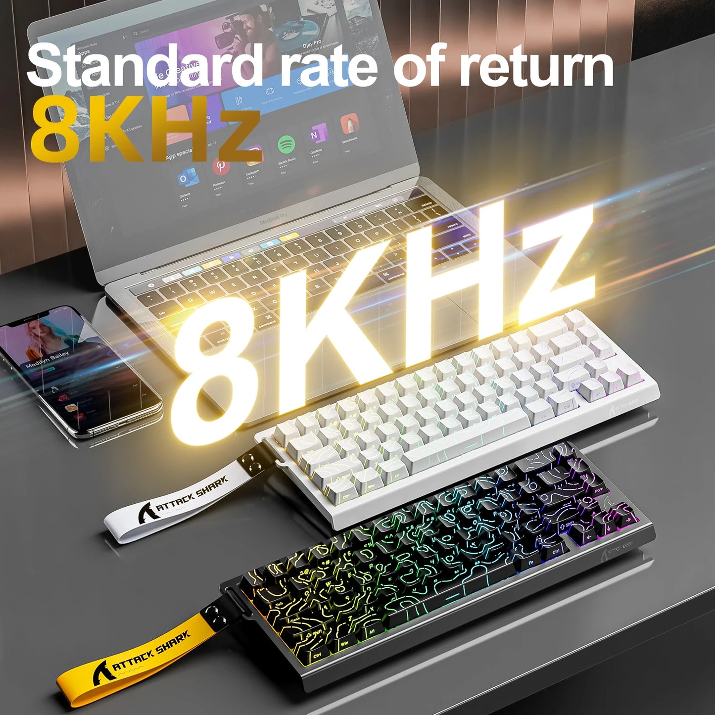 ATTACK SHARK X68HE Magnetic Keyboard Red Wired Mechanical for Pro