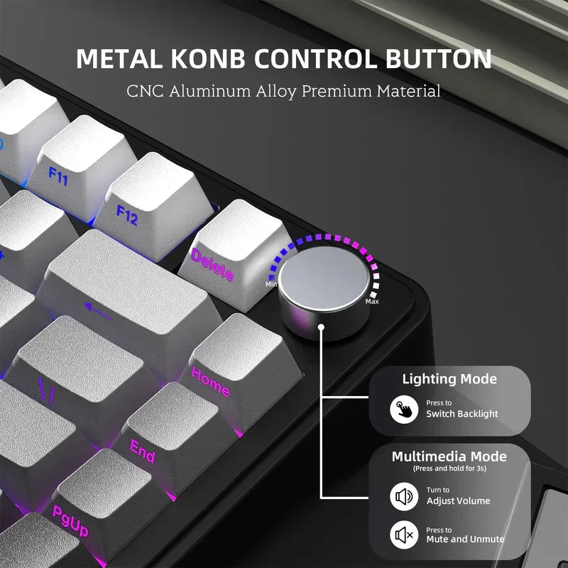 Attack Shark X85 2.4G Wireless Mechanical Keyboard,Bluetooth Tri-mode,