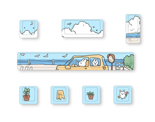 Cute Theme Personalized Addition Key Cap Eight Piece Set with Five