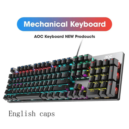 GK410 104 Keys Metal Panel Mechanical Keyboard RGB Light green black