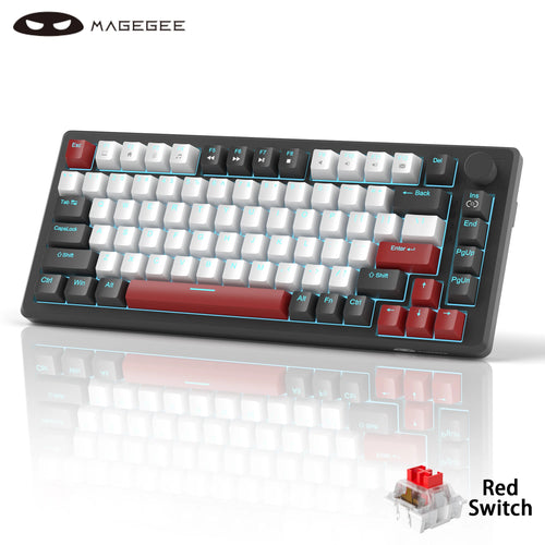 MageGee 75% Mechanical Gaming Keyboard with Knob Control, Blue Backlit
