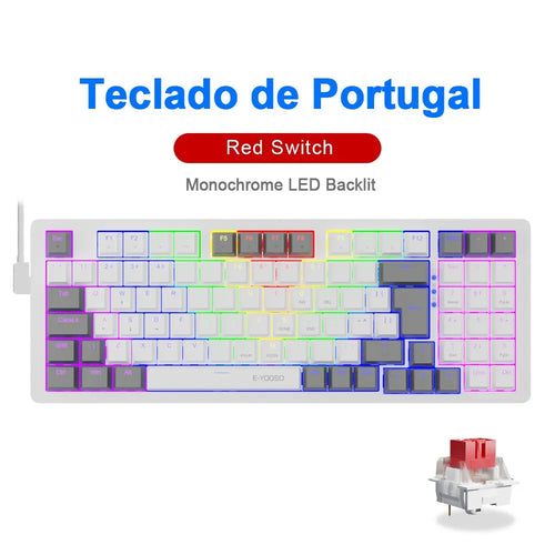 E-YOOSO Z94 USB Mechanical Gaming Keyboard Wired Monochrome Backlit 94