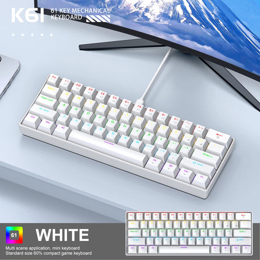 60% Portable Wired Mini Mechanical Keyboard, APAYADO K61 Mini Keyboard