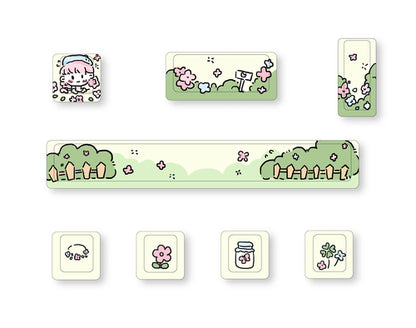 Cute Theme Personalized Addition Key Cap Eight Piece Set with Five