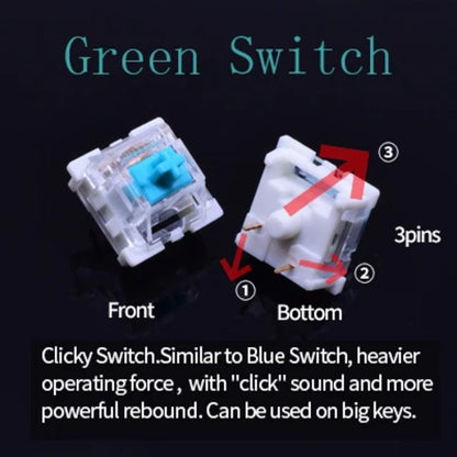 Outemu Switch for Keyboard 3Pin Dustproof Linear Tactile Clicky Silent