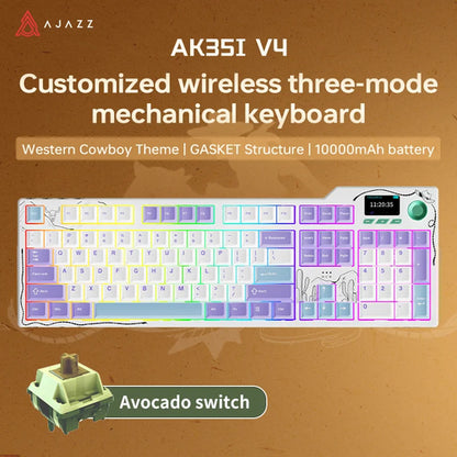 NEW Ajazz AK35I V3 MAX Tri-mode Wired Bluetooth Wireless Gaming