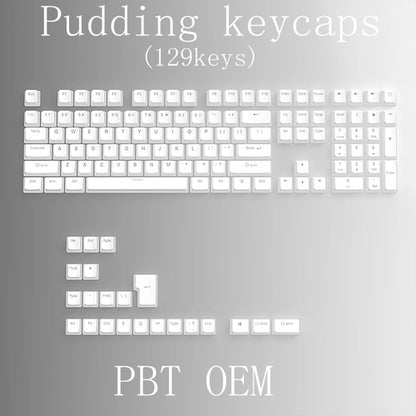 129Keys Keyboard Keycap OEM Profile PBT Material Key Cap for Mx Hot