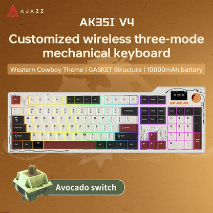 NEW Ajazz AK35I V3 MAX Tri-mode Wired Bluetooth Wireless Gaming