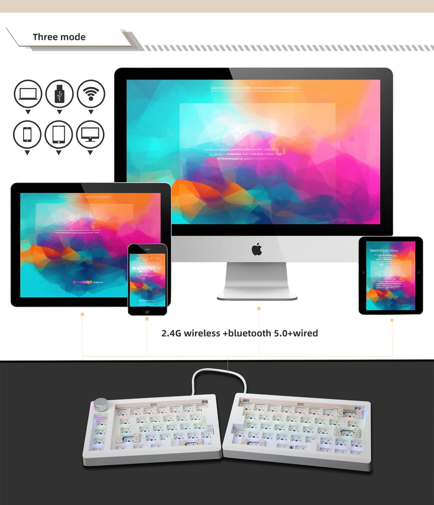 GMK70 Split Type Customized Gaming Mechanical Keyboard Kit Hot