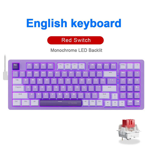 E-YOOSO Z94 USB Mechanical Gaming Keyboard Wired Monochrome Backlit 94