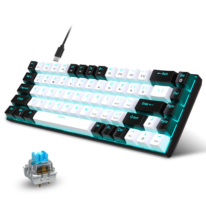 68 Keys Mechanical Keyboard Ergonomics RGB Backlit LED Hot Swappable