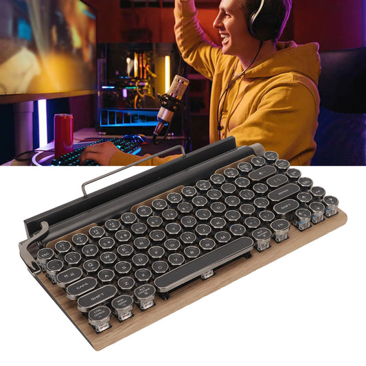 Typewriter Keyboard 83 Keys Vintage Wireless  Mechanical Keyboard with