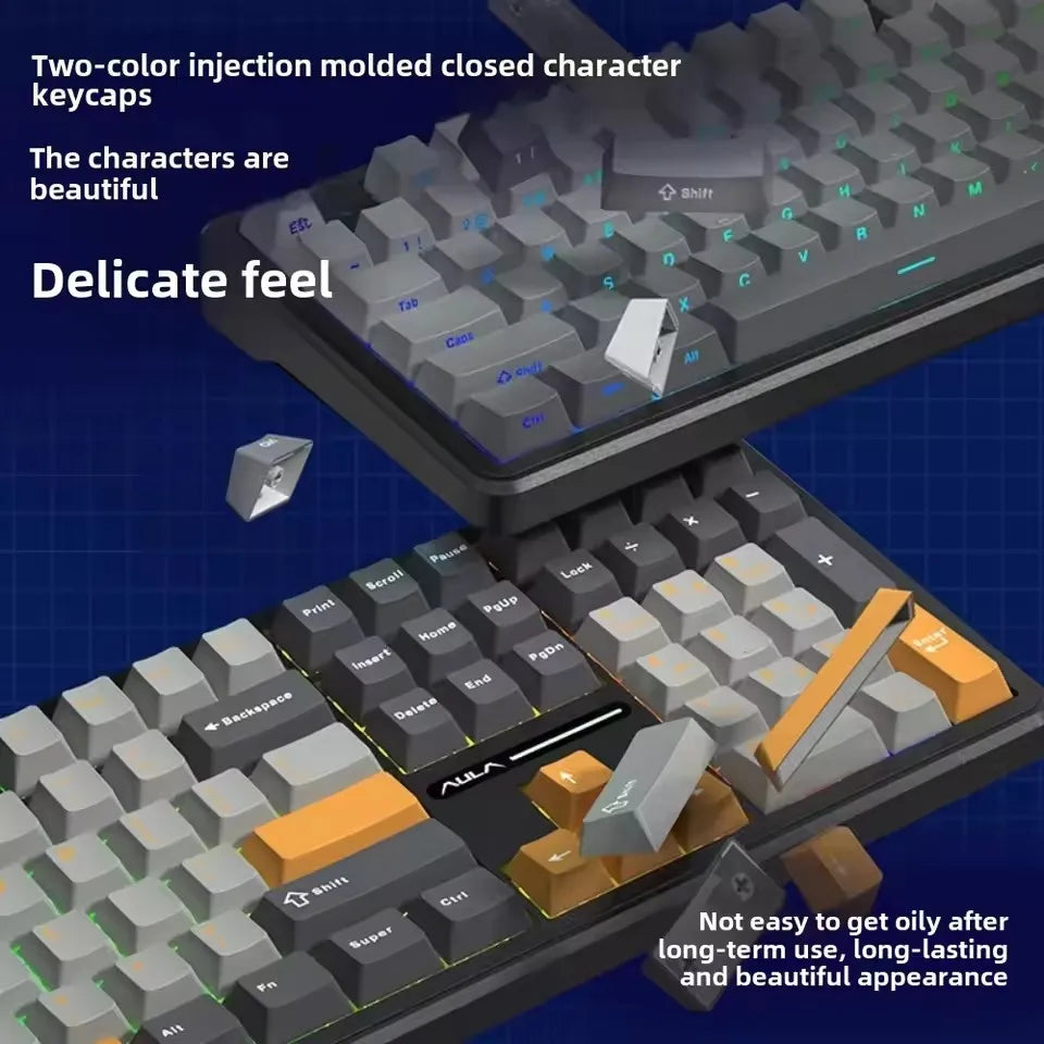 AULA F108 Pro Gaming Mechanical Keyboard Tri Mode Custom Multi-Knob