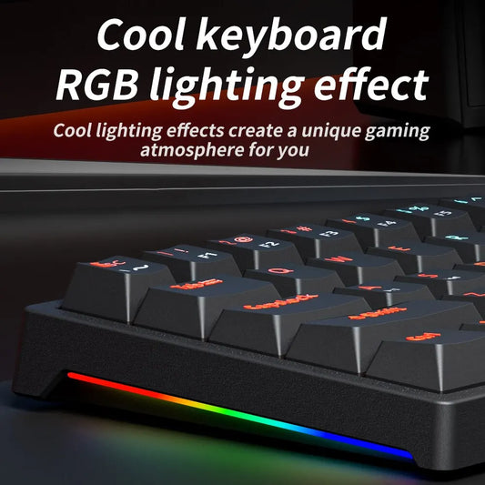 MUCAI MK61 USB Gaming Mechanical Keyboard 61 Keys Red Switch Wired