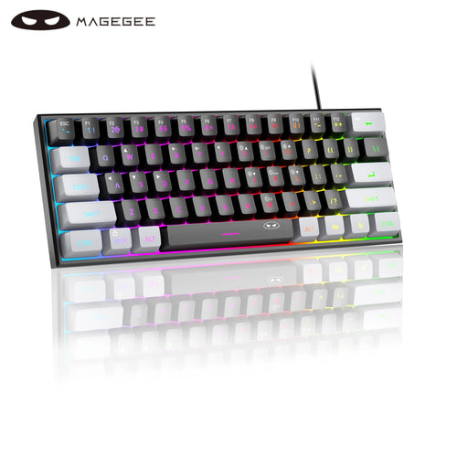 MageGee Mini 60% Gaming Keyboard, RGB Backlit 61 Key Ultra-Compact
