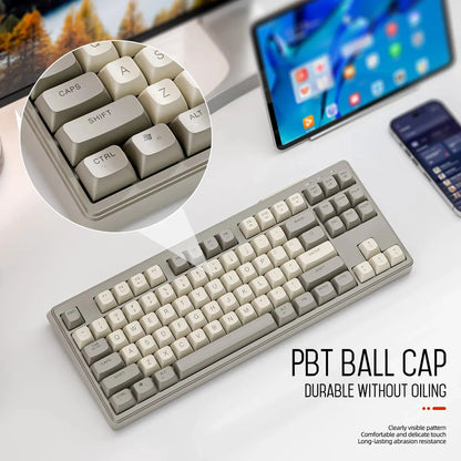 M87 Gaming Keyboard with Dual Mode Bluetooth 5.0 2.4Ghz Keyboard